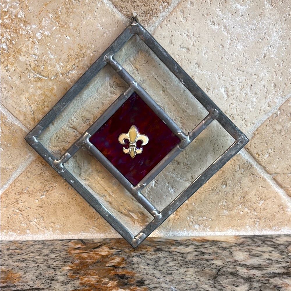 Stained Glass Fleur-de-Lis Sun Catcher